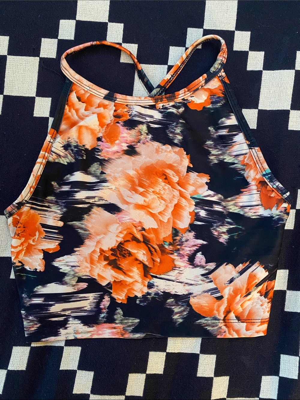 Betsey Johnson performance floral sports bra crop top